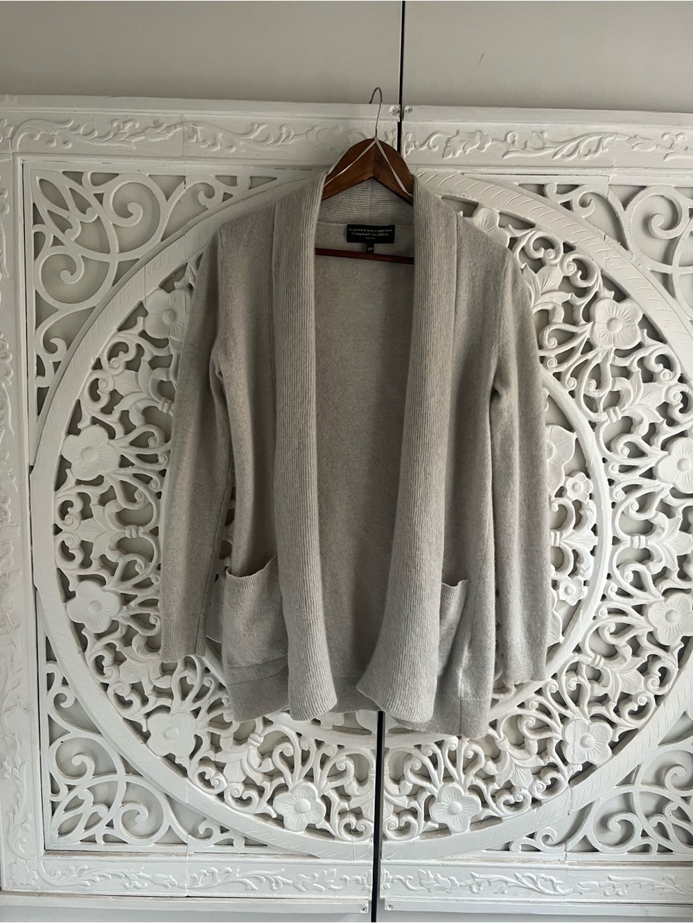 100% Cashmere Hudson’s Bay Open Front Cardigan Soft Luxury Knit Sweater S